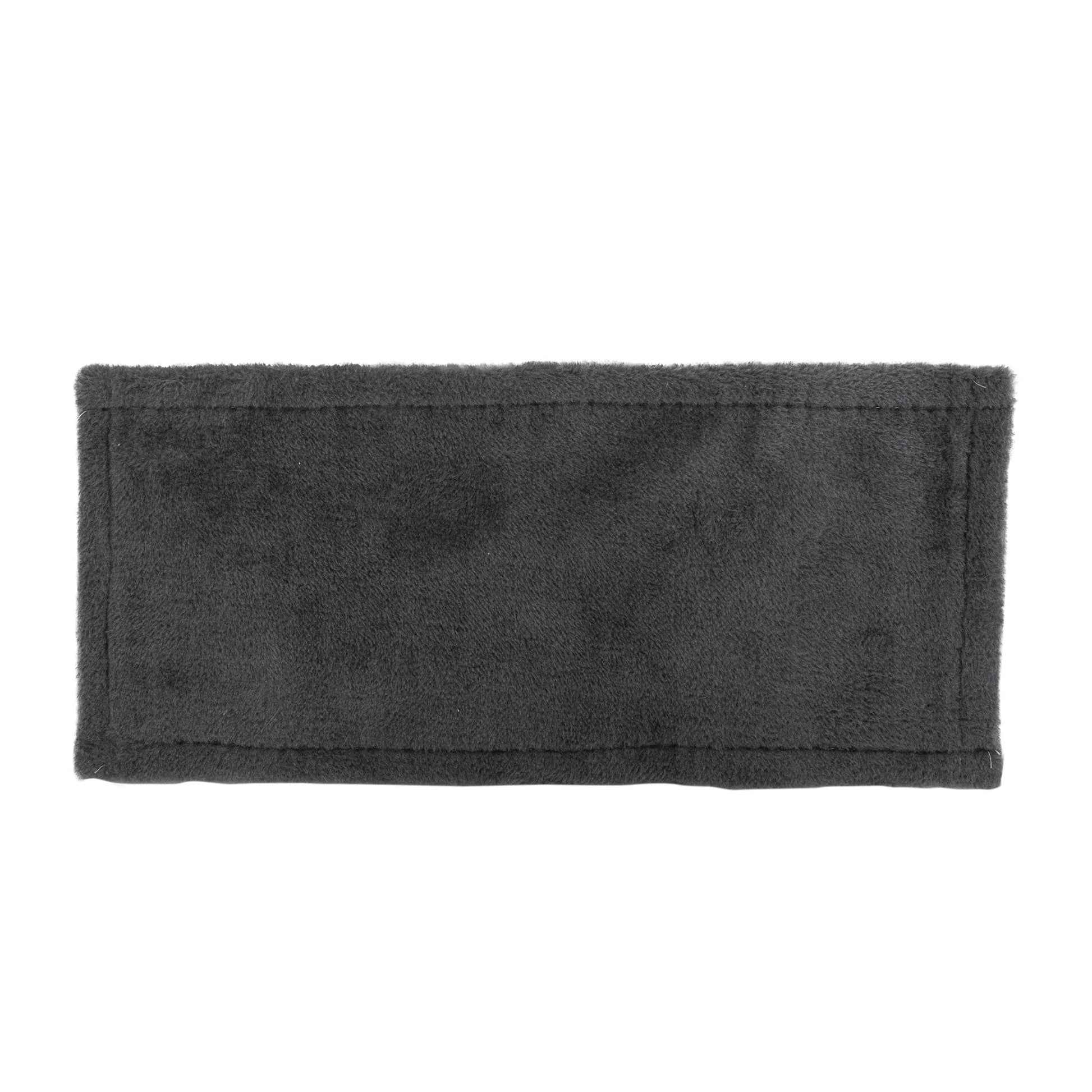 A flat view of the plush grey bridge pad from The Grove Set, showcasing its soft texture and clean stitched edges—designed to cradle cats gently as they cross or lounge above the ground.