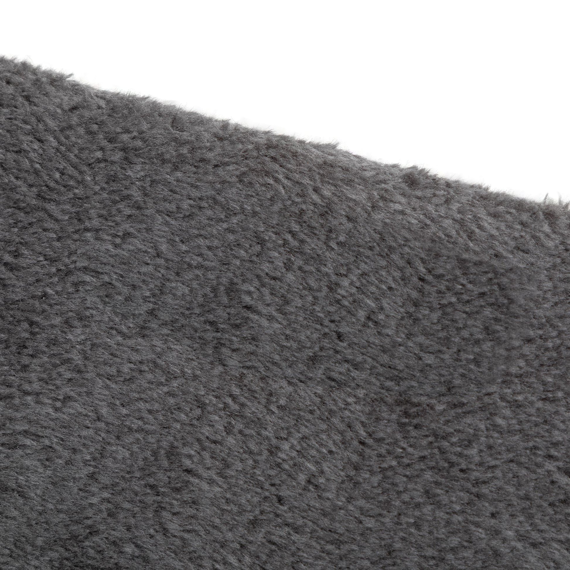 Close-up of soft grey faux fur fabric used in The Grove Set, showing its plush texture and gentle density—inviting for feline lounging and stylish in any interior.