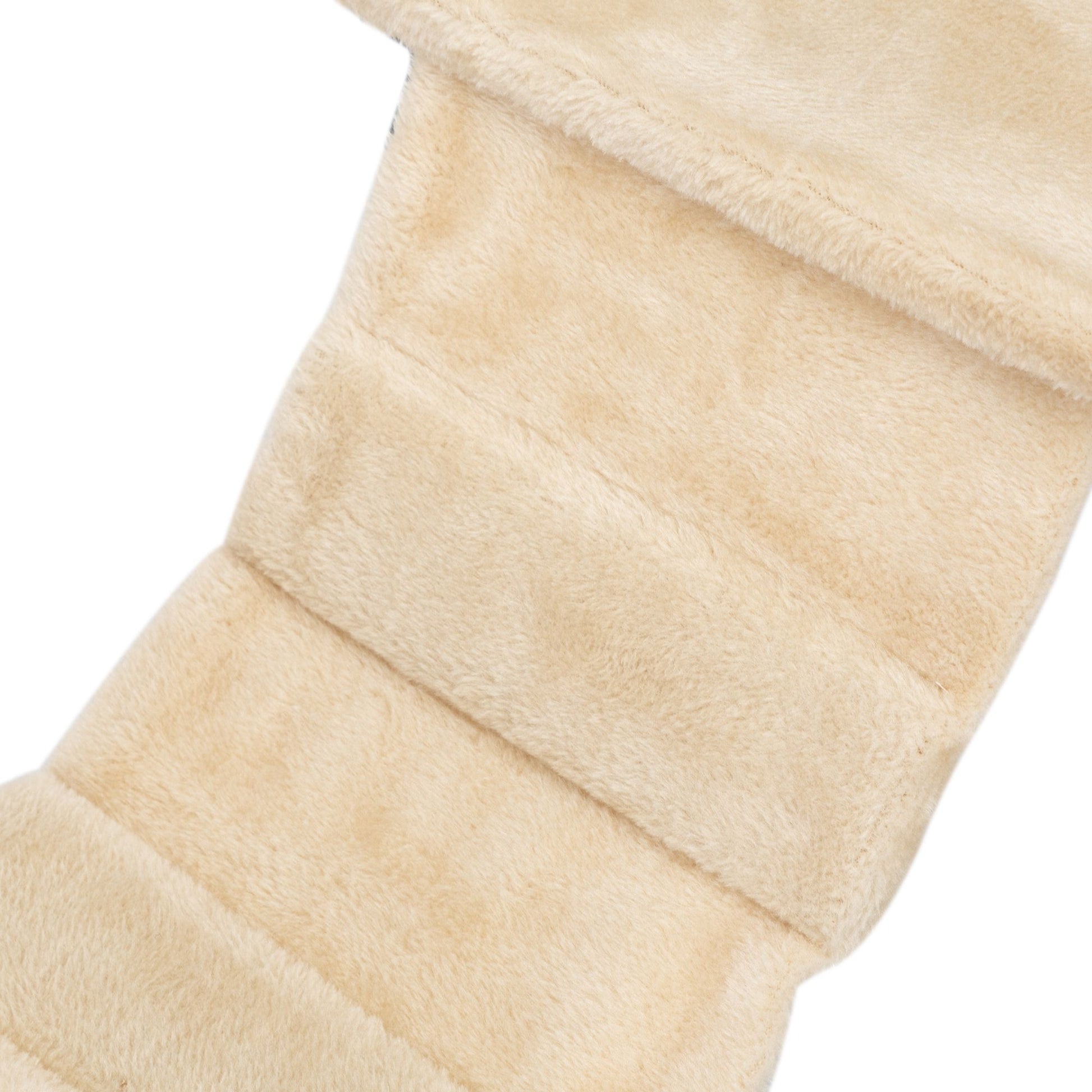 Close-up of The Grove Set’s suspended hammock bridge in plush beige fabric. Lightly padded and gently curved, it offers a floating pathway for cats to lounge, stretch, or pause mid-journey.