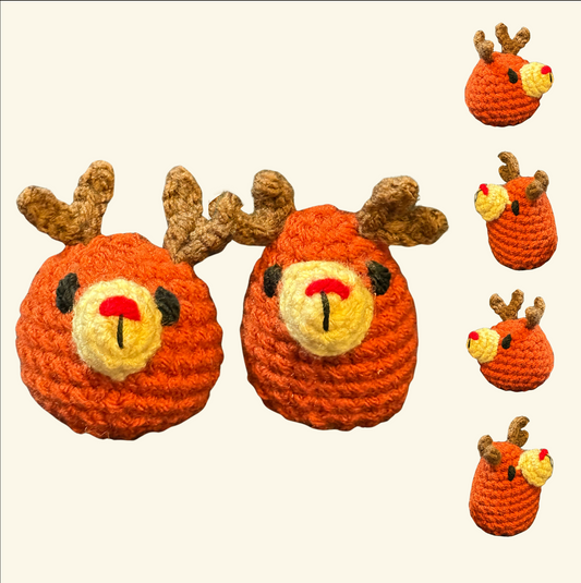 Winter reindeer duo | one weighted, one lightweight cat toy