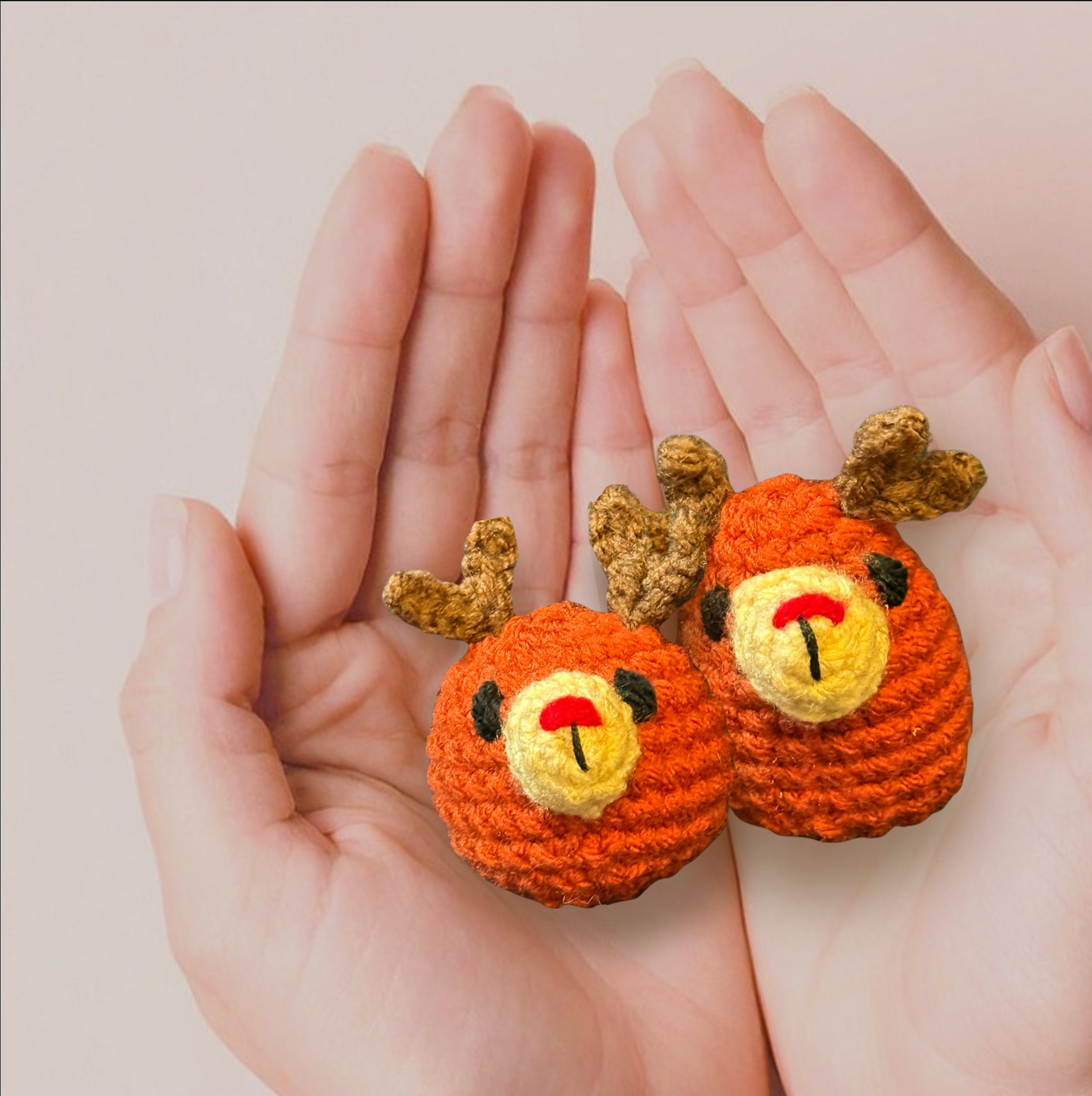 Winter reindeer duo | one weighted, one lightweight cat toy