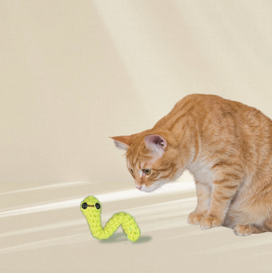 Noodle the inchworm | lightweight cat toy